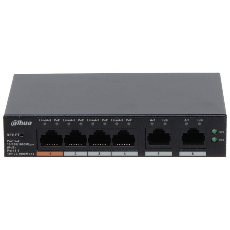 SWITCH DAHUA DH-CS4006-4GT-60 4 PUERTOS POE GIGA - 2 GLAN
