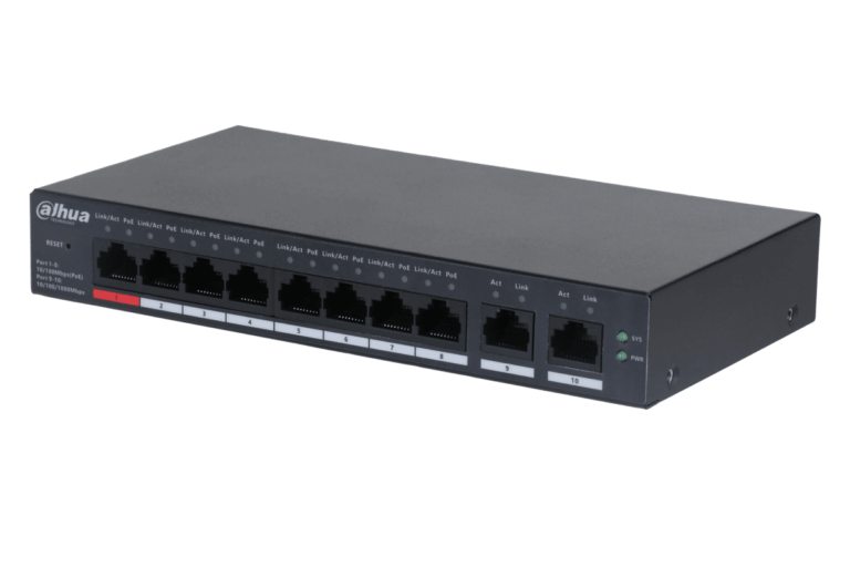 SWITCH DAHUA DH-CS4010-8ET-110 - 8 PUERTOS POE - 2 GLAN / SIN FUENTE /