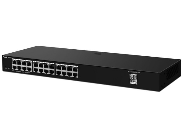 SWITCH RUIJIE 24-PORT GIGABIT SMART SWITCH, 24 GIGABIT RJ45 PORTS,19-INCH RACK-MOUNTABLE STEEL CASE
