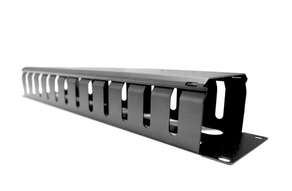 ORGANIZADOR DE CABLE 2U DE RACK DE 5 ANILLOS DE METAL C/TAPA METAL