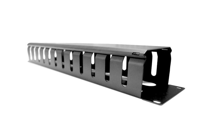 ORGANIZADOR DE CABLE 2U DE RACK DE 5 ANILLOS DE METAL C/TAPA METAL
