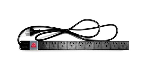 CANAL DE TENSION REGUVOLT RV-PDU-10U DE 10 TOMAS IRAM. 1U DE RACK. CARCASA DE ALEACION DE ALUMINIO NO INFLAMABLE