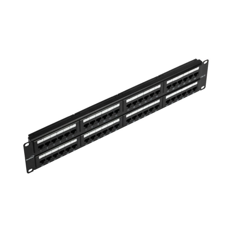 PATCHERA RACK CAT6 PATCH PANEL 48 PORTS. / 48 X UNSHIELDED RJ45 JACKS. / 6 PORTS AS AN UNIT. / 2U 19"  KRONE&110 DUAL IDC