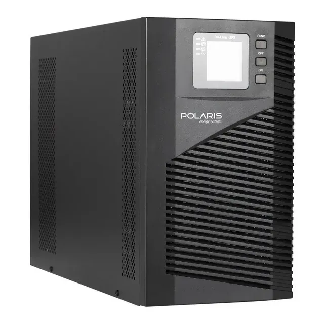 UPS POLARIS ON-LINE 2 KVA, 1:1 TOWER, BANCO DE BATERIA INTERNO CON 4 BATERIAS REFORZADAS 12V 9A Y CONECTOR P/BANCO EXTERNO, PROTECCION LINEA TELEFONICA Y DISPLAY LCD