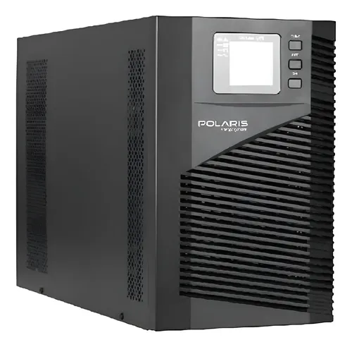 UPS POLARIS ON-LINE 2 KVA, 1:1 TOWER, BANCO DE BATERIA INTERNO CON 4 BATERIAS REFORZADAS 12V 9A Y CONECTOR P/BANCO EXTERNO, PROTECCION LINEA TELEFONICA Y DISPLAY LCD